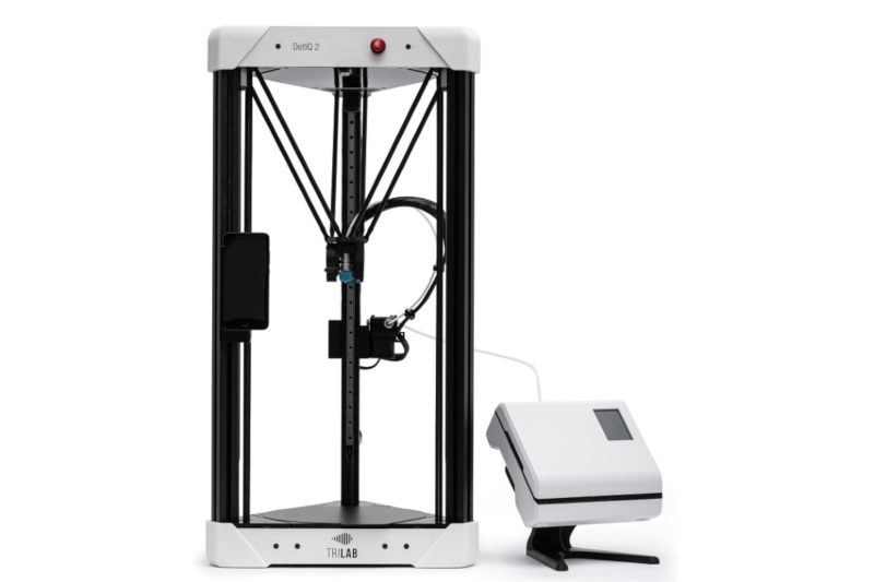 Impressora 3D Trilab DeltiQ com dispositivo Palette 2S para impressão multimaterial