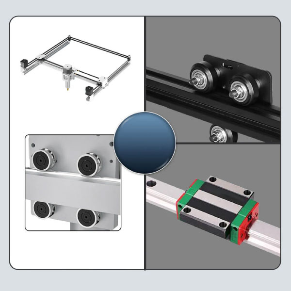 Foto: A impressora de cerâmica Tronxy Moore X6080 possui guias metálicas duplas nos eixos XY, garantindo um movimento suave, estável e duradouro.