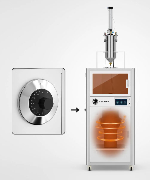 Foto: A impressora de cerâmica Tronxy Moore X6080 incorpora um sistema de ar quente de temperatura constante, ajustável para melhorar a qualidade e resistência das impressões.