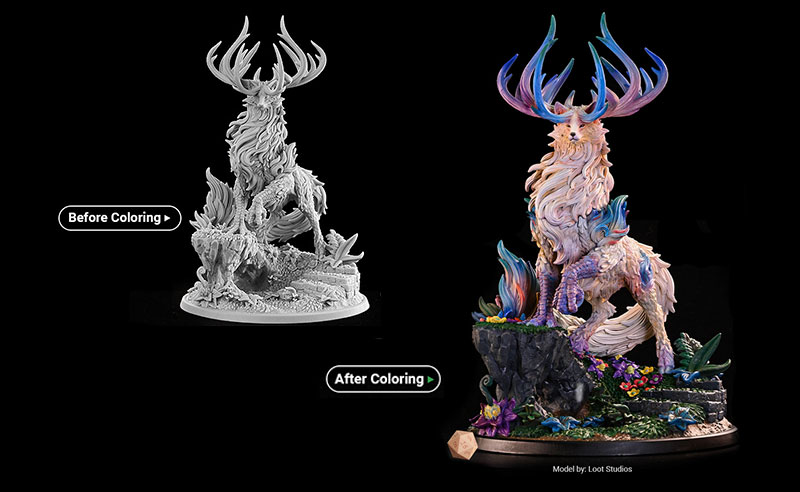 Standard Resin allows printed parts to be coloured.