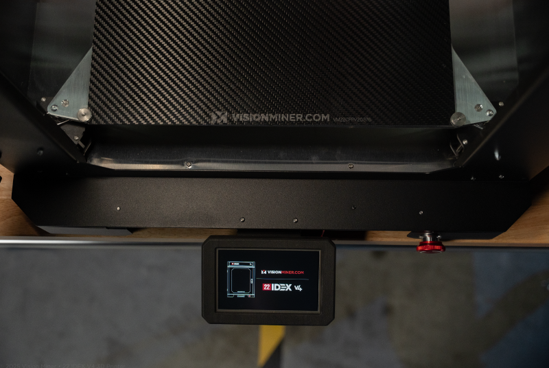 Die Plattform des 22 IDEX V4 kalibriert sich automatisch. Quelle: Vision Miner.