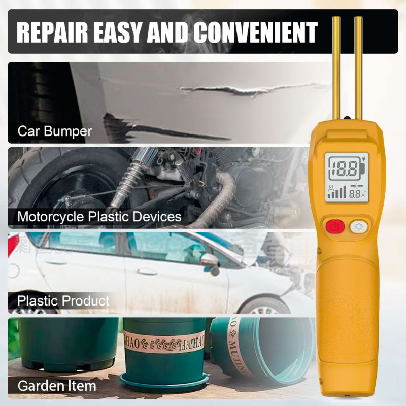 Soldador de plástico sem fios para reparar de forma rápida e simples para-choques, peças de motociclos, produtos de plástico e artigos de jardim.