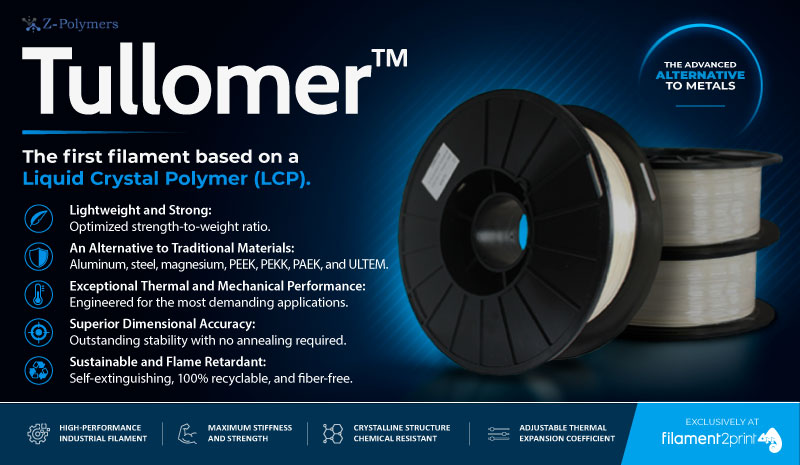 Tullomer is a filament that serves as an advanced alternative to metals