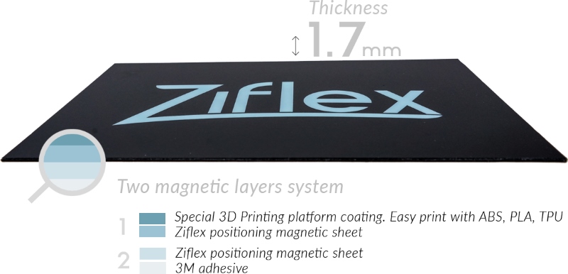 Ziflex Flexible and Magnetic 3D Printing Plate for High Temperatures,  Strong Adhesion and Easy Removal : : Business, Industry & Science