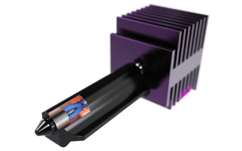 O HotEnd ObXidian possui um inserto de alto fluxo exclusivo que divide o caminho do filamento em 4 canais, aumentando significativamente a zona de fusão interna e criando uma dinâmica de fluxo muito mais eficiente.