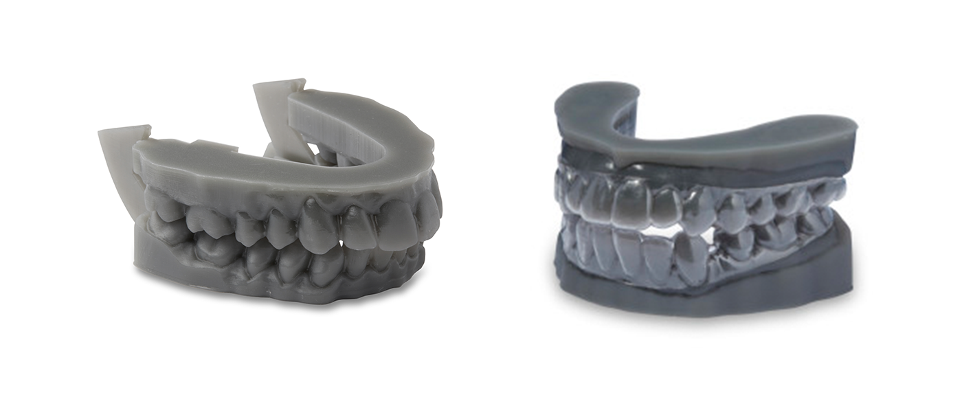 Pieza impresa en 3D para el sector dental.