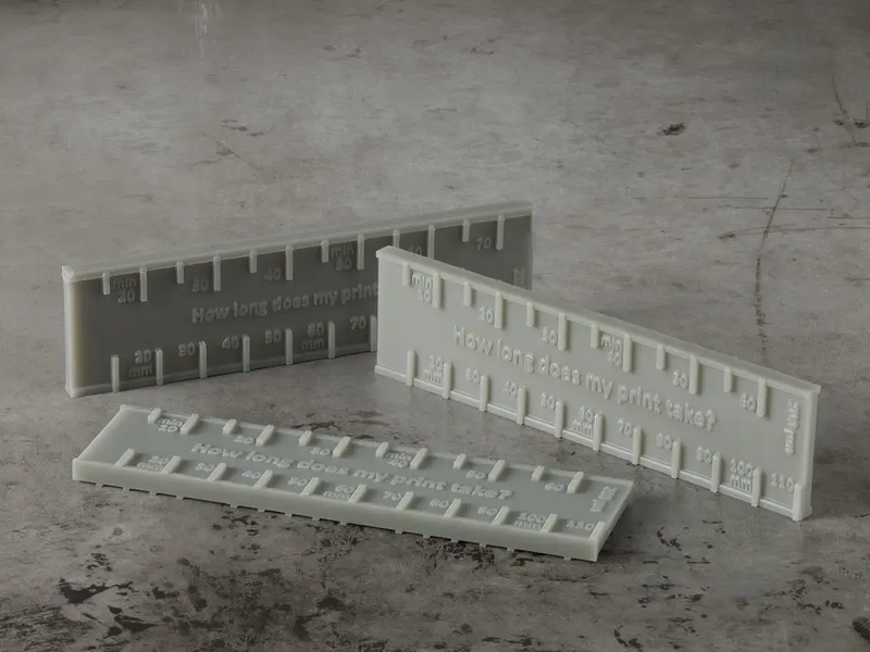 A ruler 3D printed with the Fast Model resin