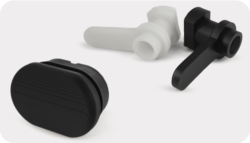 Pièces imprimées avec la résine Industrial Tough. Source: Harz Labs