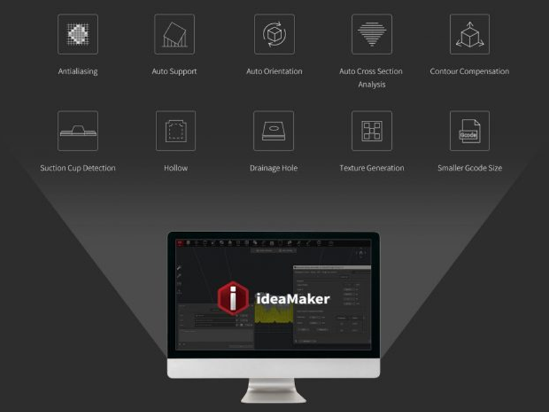 O Pacote Completo DF2 vem com o software ideaMaker otimizado para impressão 3D com resina