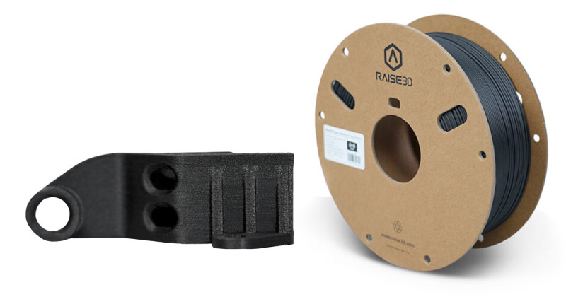 Pezzo stampato con il filamento PETG CF. Fonte: Raise3D