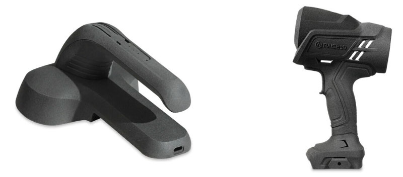 Pièces imprimées avec la poudre SLS PA12. Source : Raise3D