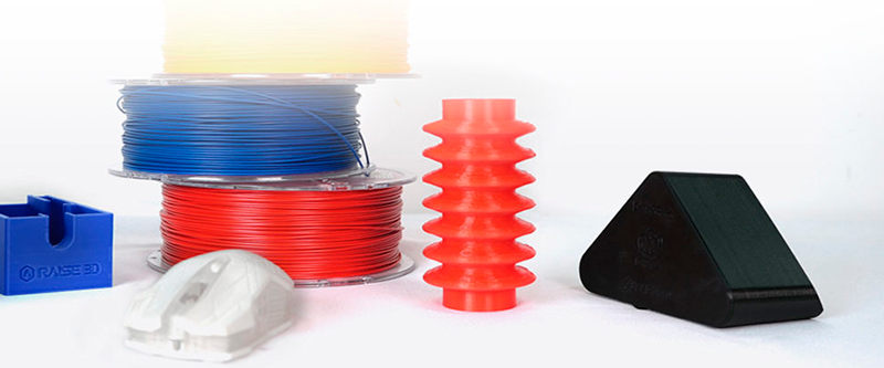 Filaments et pièces imprimées en 3D compatibles avec Raise3D Pro3 Plus.