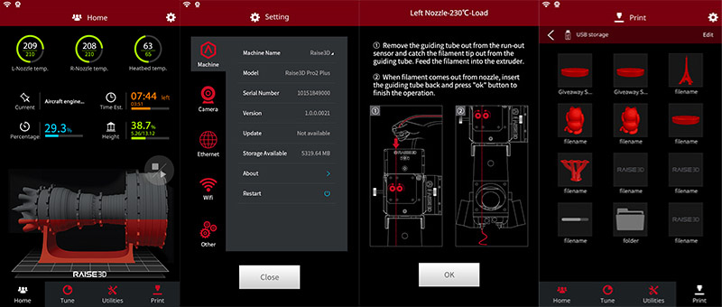 Different screen menus