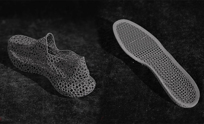 Calçado e palmilha impressos com o TPU 96A. Fonte: Raise3D