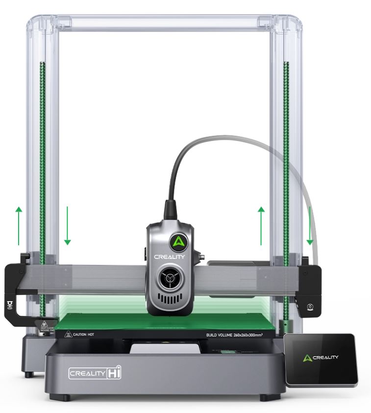 Two motorized lead screws independently adjust the X-axis to the horizontal position