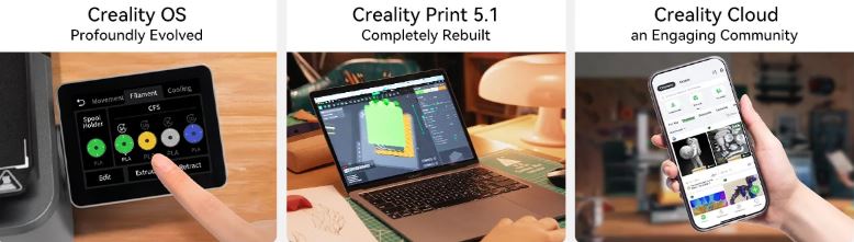 Creality a remanié son système d'exploitation avec une nouvelle interface utilisateur pour Creality Print et Creality Cloud, vous permettant de contrôler et de surveiller vos impressions dans le cloud.